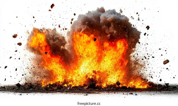 Explosive Blast with Debris and Smoke