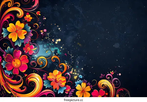 Floral Design on Dark Background