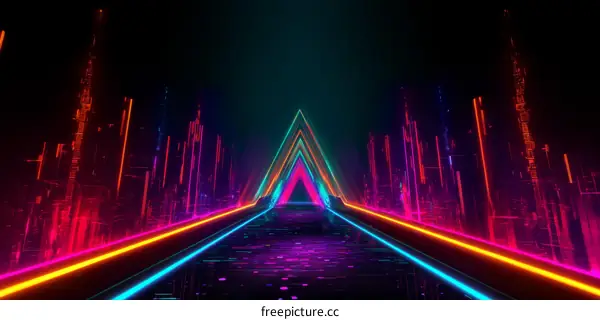 Neon City Cyberpunk Futuristic Alleyway