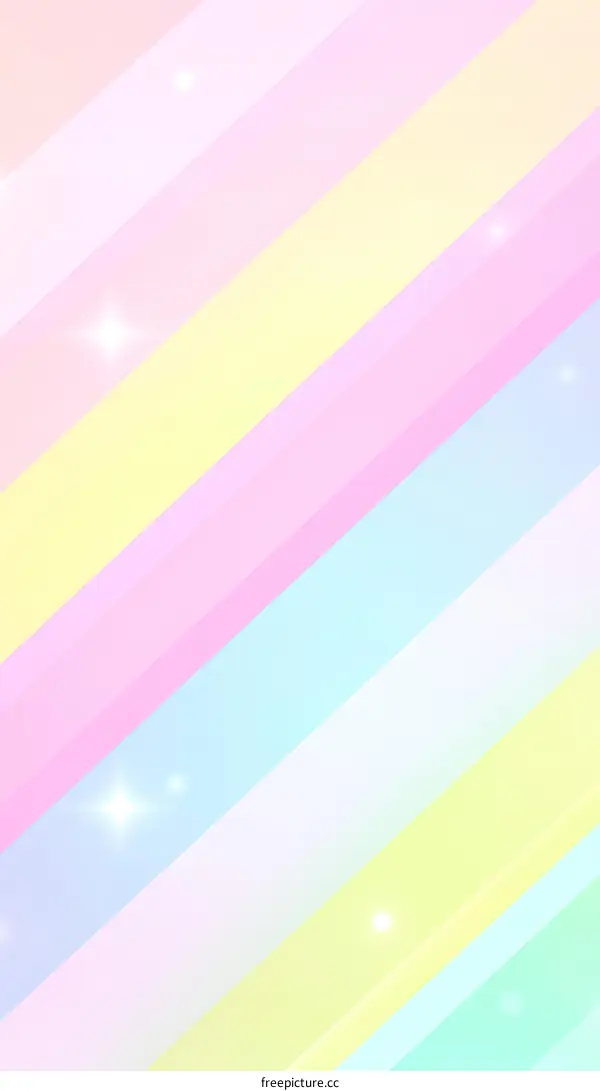 Pastel Rainbow Diagonal Striped Background Illustration
