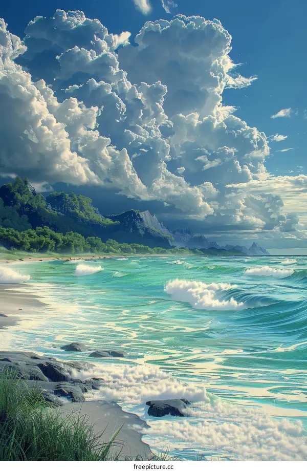 Tranquil Serenity: A Beach Painting Come to Life