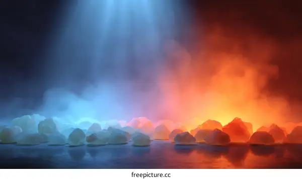 Abstract Colorful Rocks Scene with Light Effects