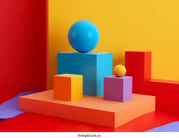 Abstract Colorful Geometric Shapes Background