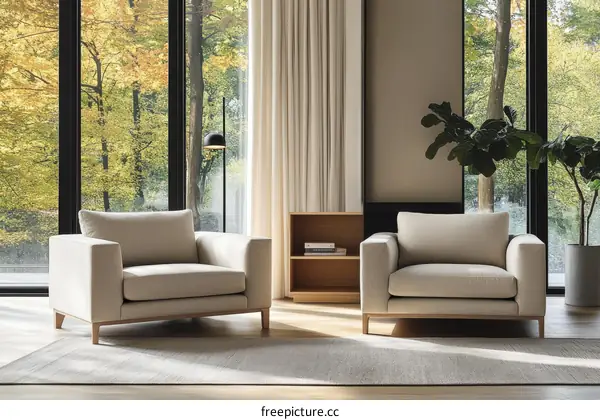 Modern Living Room with Cozy Armchair