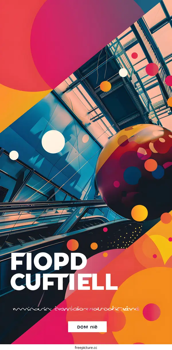 Abstract Graphic Design with Circles and Geometric Shapes