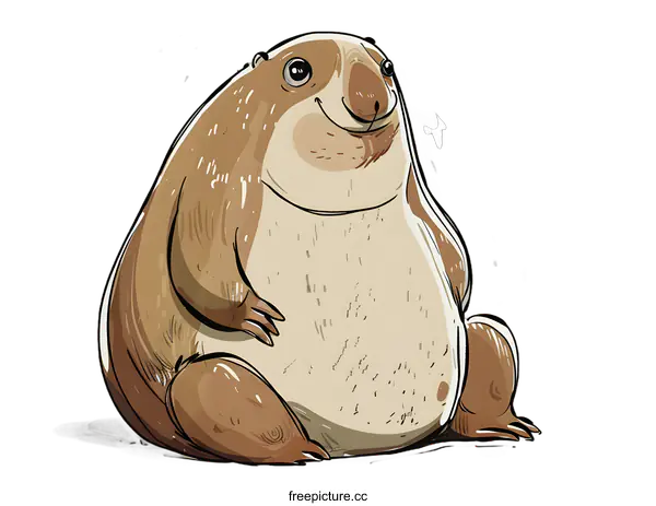 [Transparent Background PNG]Cute Cartoon Animal Illustration of a Brown Bear Sitting