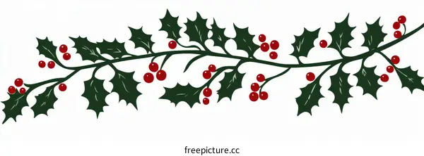 Christmas Holly Branch Decoration Design