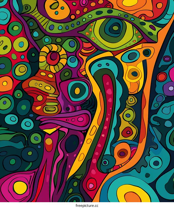 Abstract Colorful Doodle Art