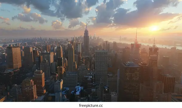 New York City Skyline at Sunset