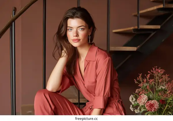 Stylish Woman in a Trendy Jumpsuit