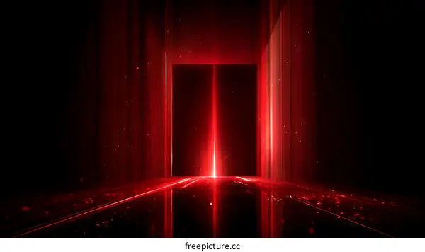 Abstract Red Doorway to Future