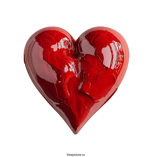 [Transparent Background PNG]Red 3D Heart Shape Illustration