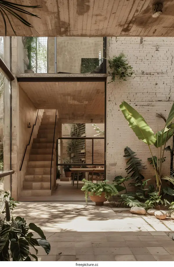 Modern Minimalist Concrete House with Indoor Courtyard