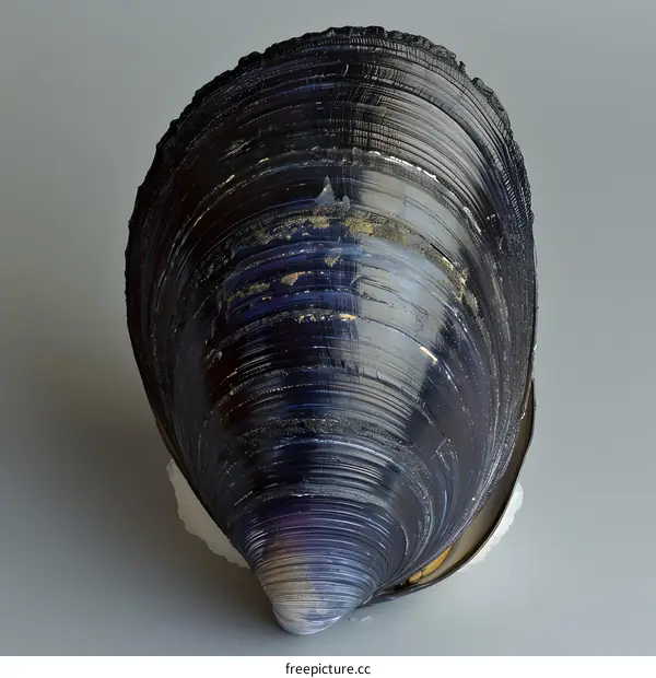 Isolated black mussel shell