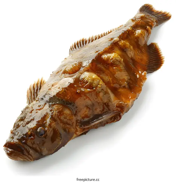 Smoked fish isolated on white background