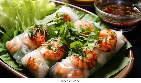 Fresh Vietnamese Spring Rolls with Vegetables
