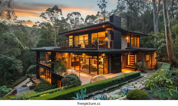 Luxurious Modern House in a Serene Forest