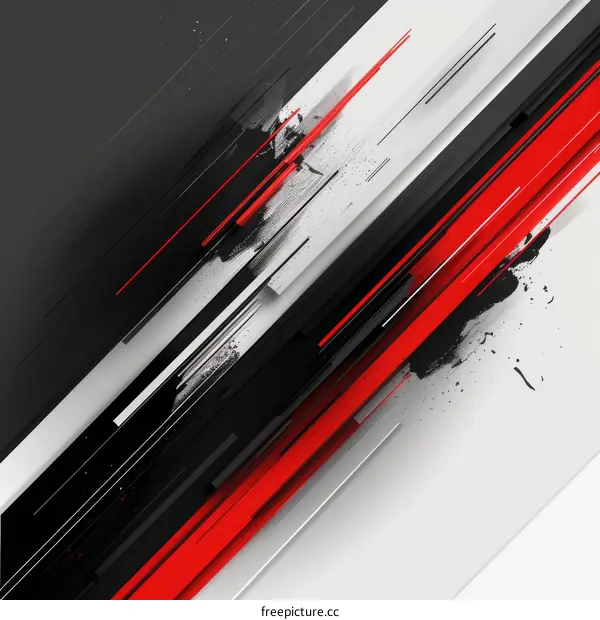 Abstract Grunge Background with Black, Red, and White