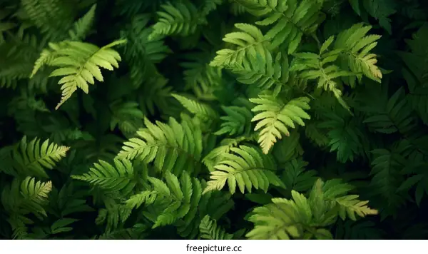 Closeup of Lush Green Ferns