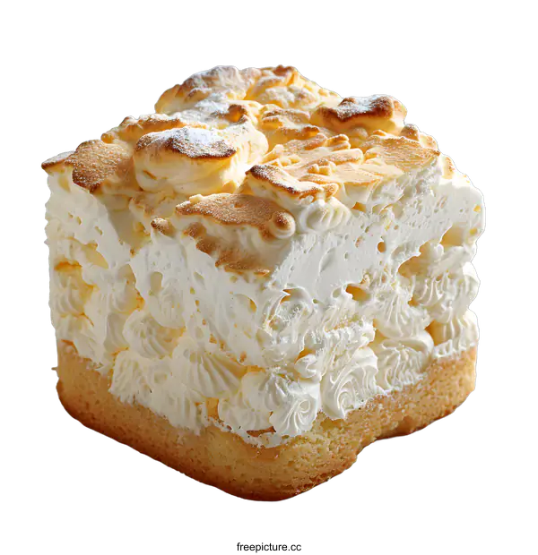 [Transparent Background PNG]A square cake with white icing