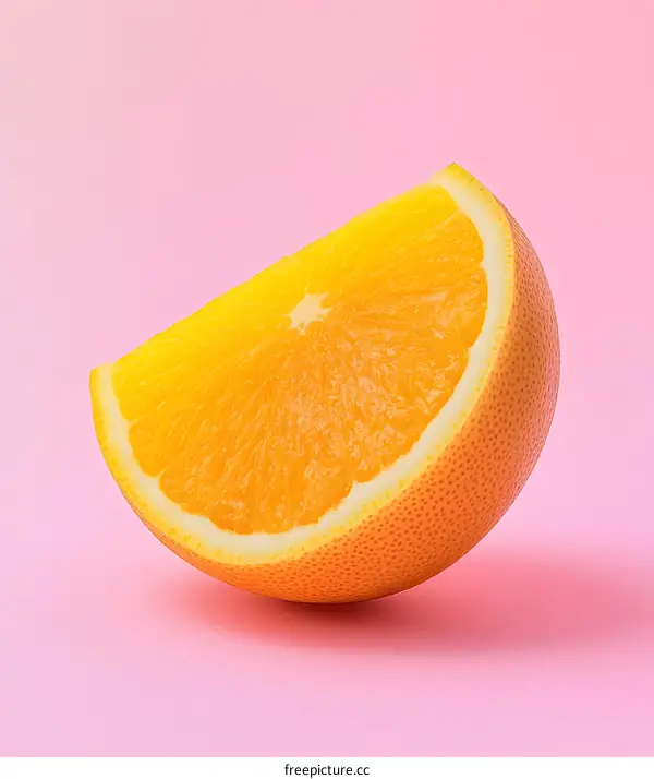 Orange Slice on Pink Background