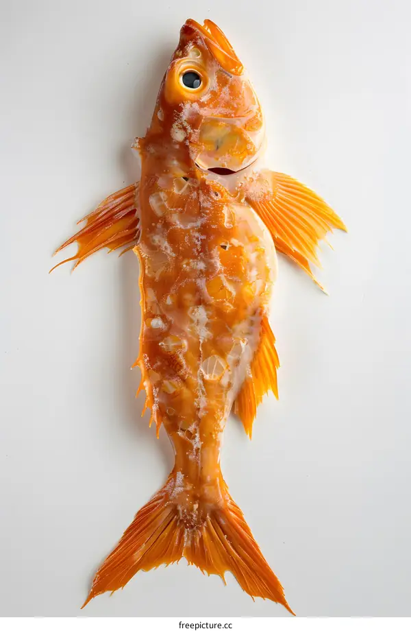 Close-up of a red fish on a white background