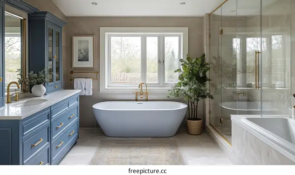 Modern Luxurious Blue Bathroom Design