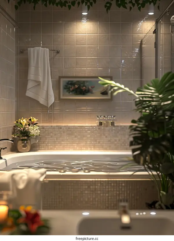 Elegant Relaxation Spa Bathroom Interior Design