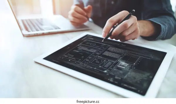 Web Design Process on Digital Tablet