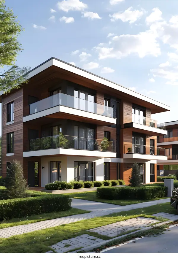 Modern Residential Building with Balconies