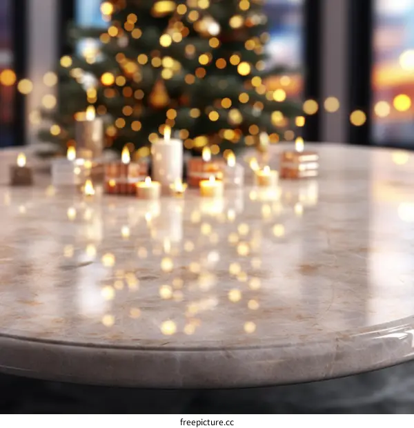 Festive Christmas Table Decor with Candles and Fairy Lights