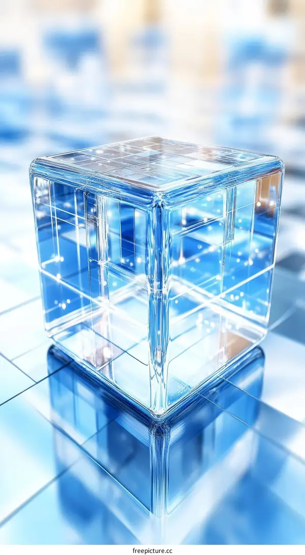 Abstract Transparent Cube Design