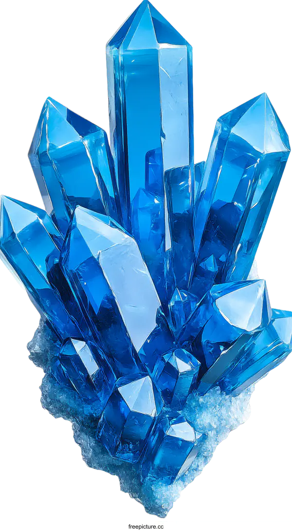 [Transparent Background PNG]Stunning Blue Crystal Cluster