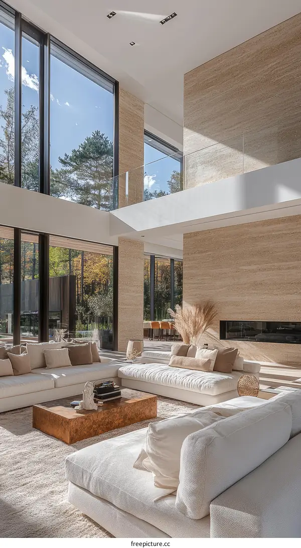 Modern Luxury Living Room with Panoramic Views