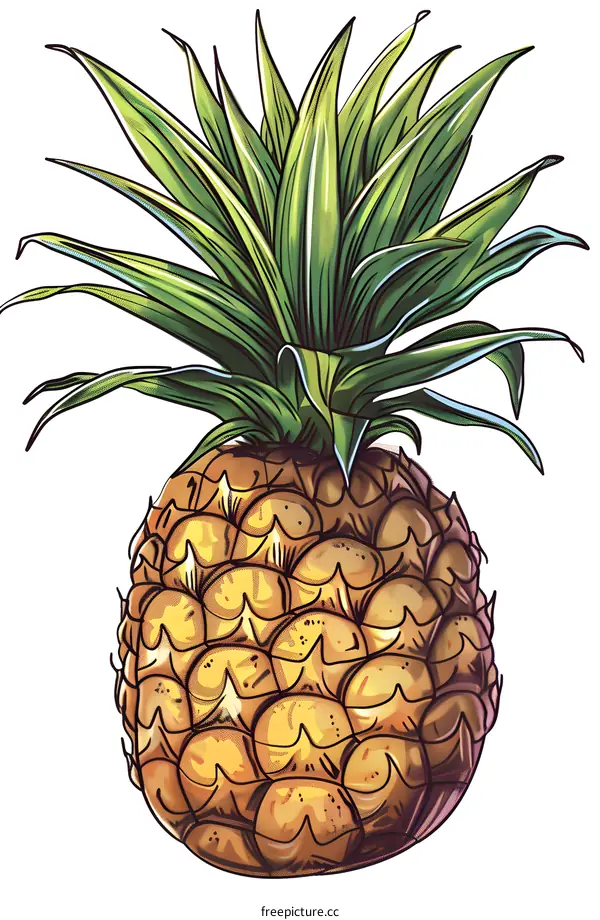Freshly Picked Pineapple Illustration