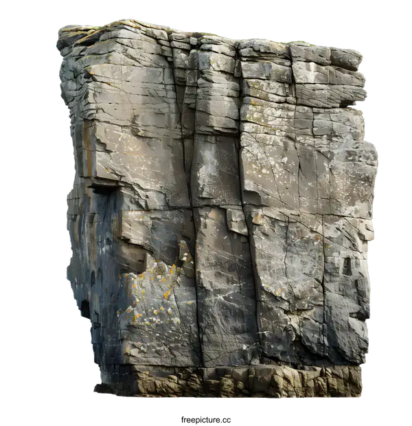 [Transparent Background PNG]Large Rock Face Isolated on White Background