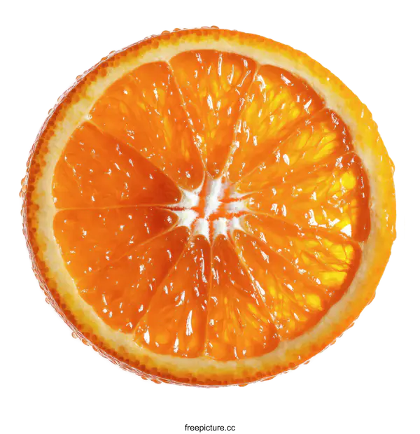 [Transparent Background PNG]Close-up Orange Slice Detail
