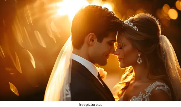 Bride and groom at their wedding