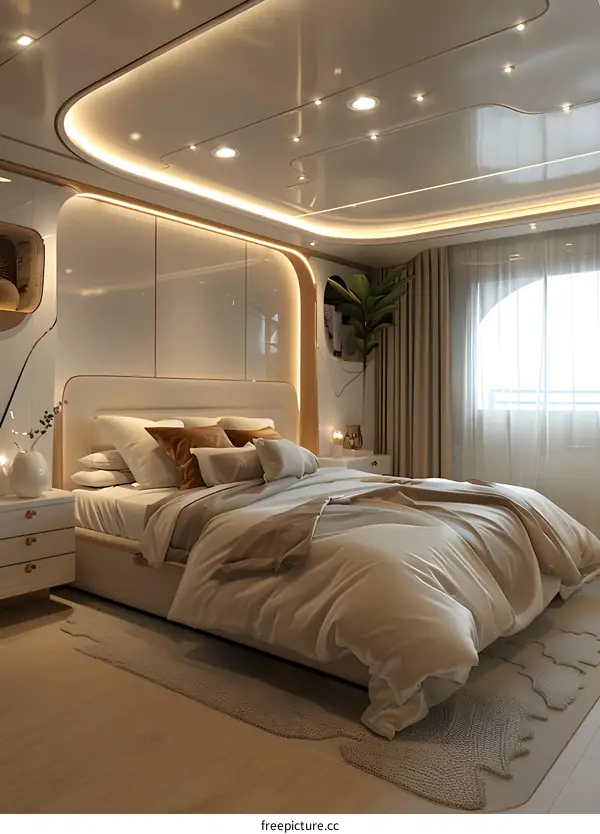 Luxurious Yacht Cabin Bedroom