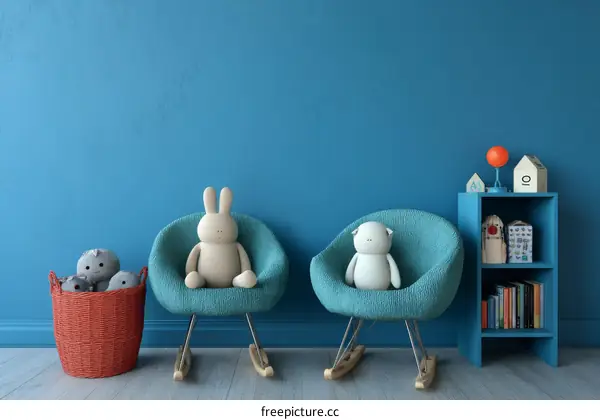 Cozy Kids Room Interior with Rocking Chairs