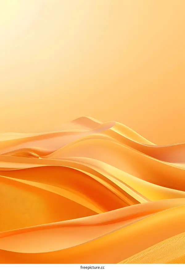 Abstract Orange And Yellow Waves Background