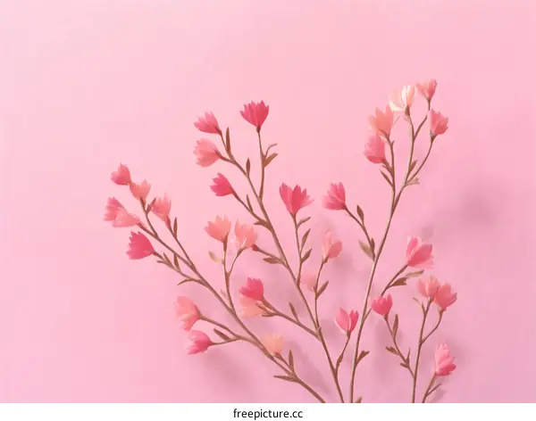 Delicate Pink Floral Arrangement on a Pastel Background