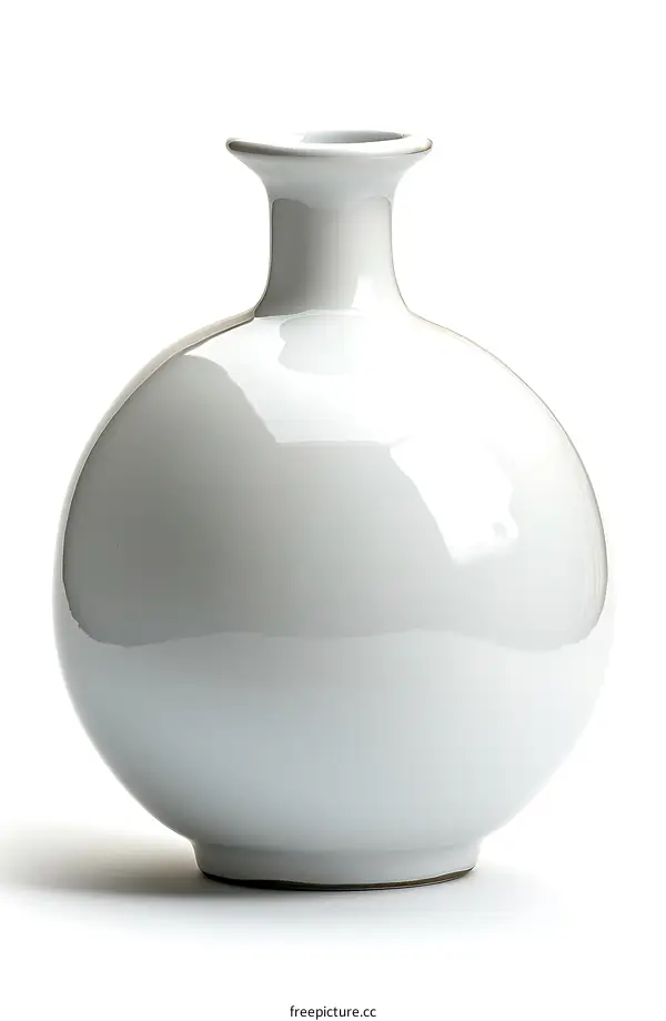 White Porcelain Vase on White Background