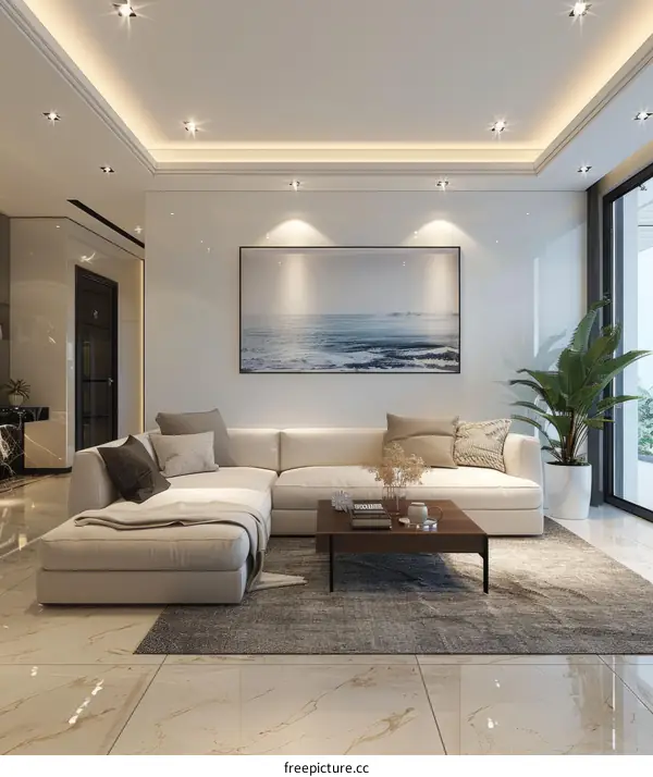 Bright and Airy Living Room With Modern Furnishings