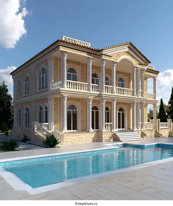 Luxury Villa with Swimming Pool and Classic Architecture