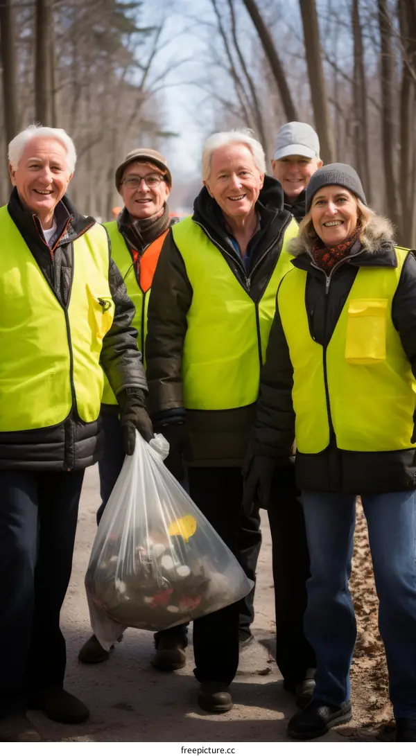 A group of volunteers keep their community clean