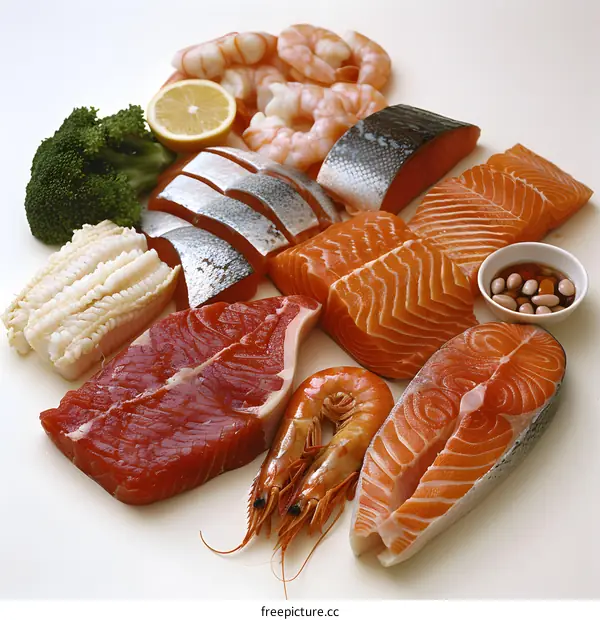 Various types of seafood