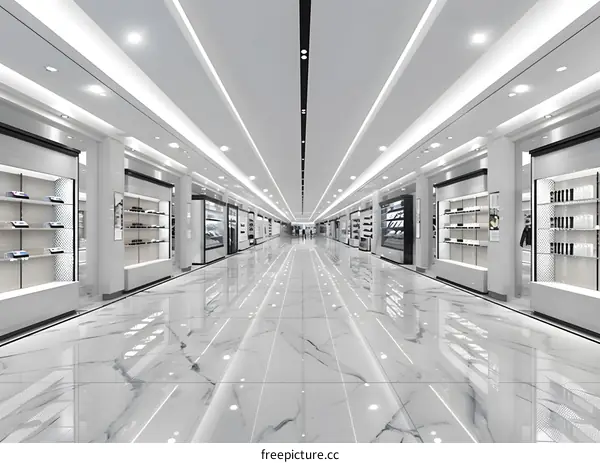 Luxury Retail Store Interior Design with Marble Floor