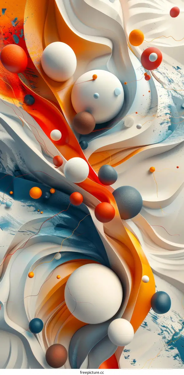Multicolored Spheres Flow Through Vivid Space