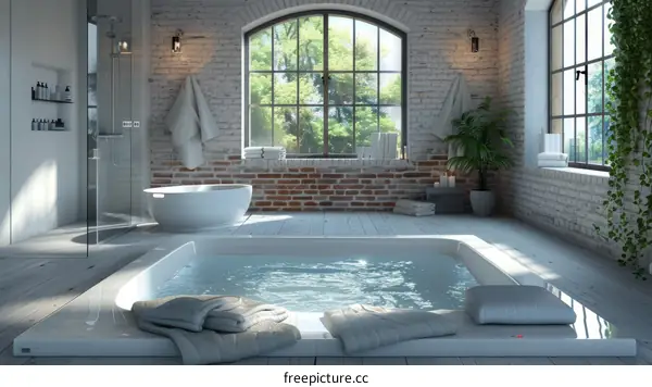 Modern Industrial Spa Bathroom Interior Design